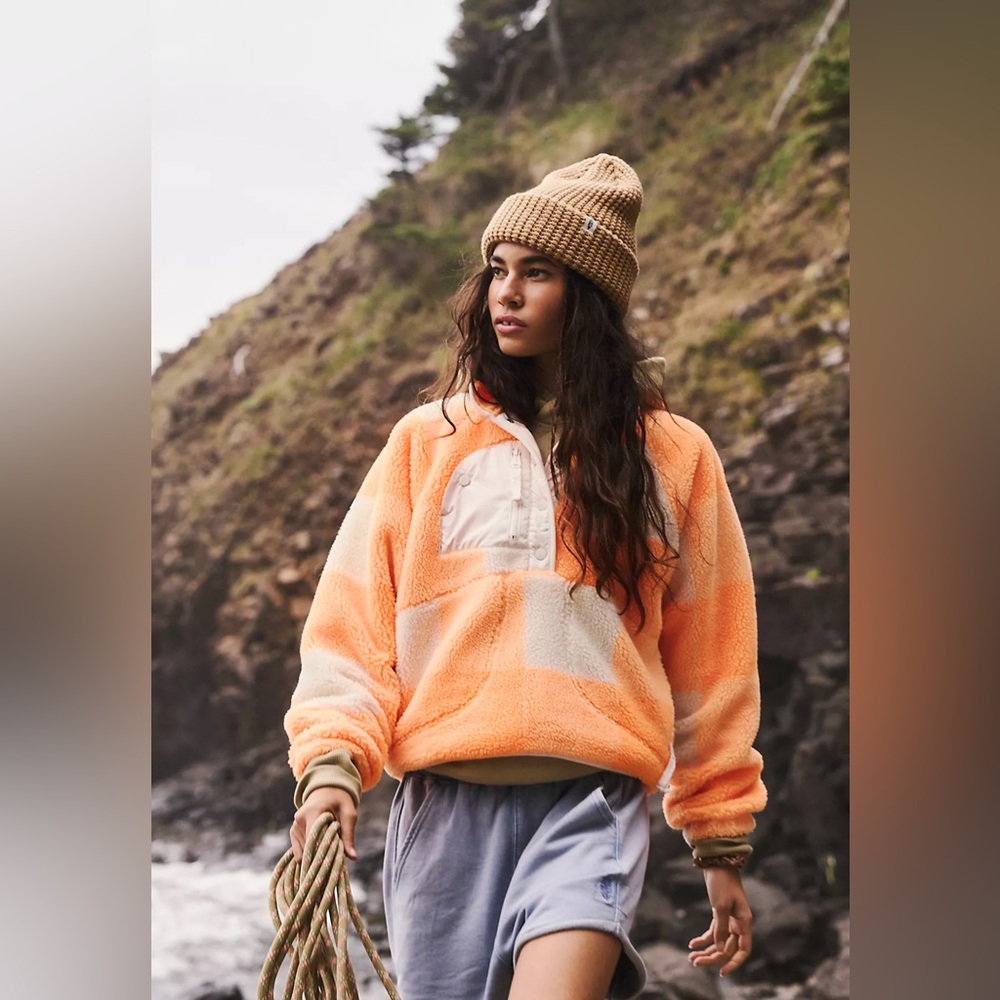 FP Movement by Free People Orange and Cream Jacket